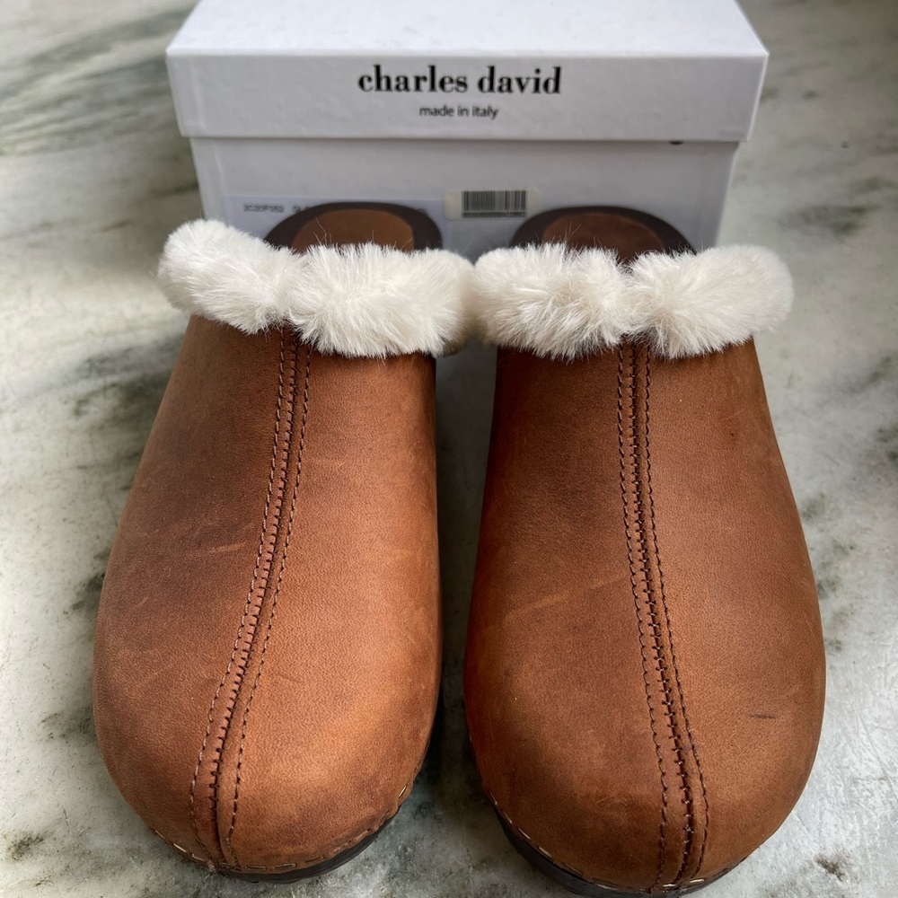 Charles David Suede Clogs sz 8.5/39 NIB